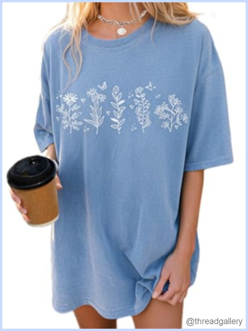 Oversized Graphic T-Shirt Women Loose Fit Crew Neck Short Sleeve Casual Tee